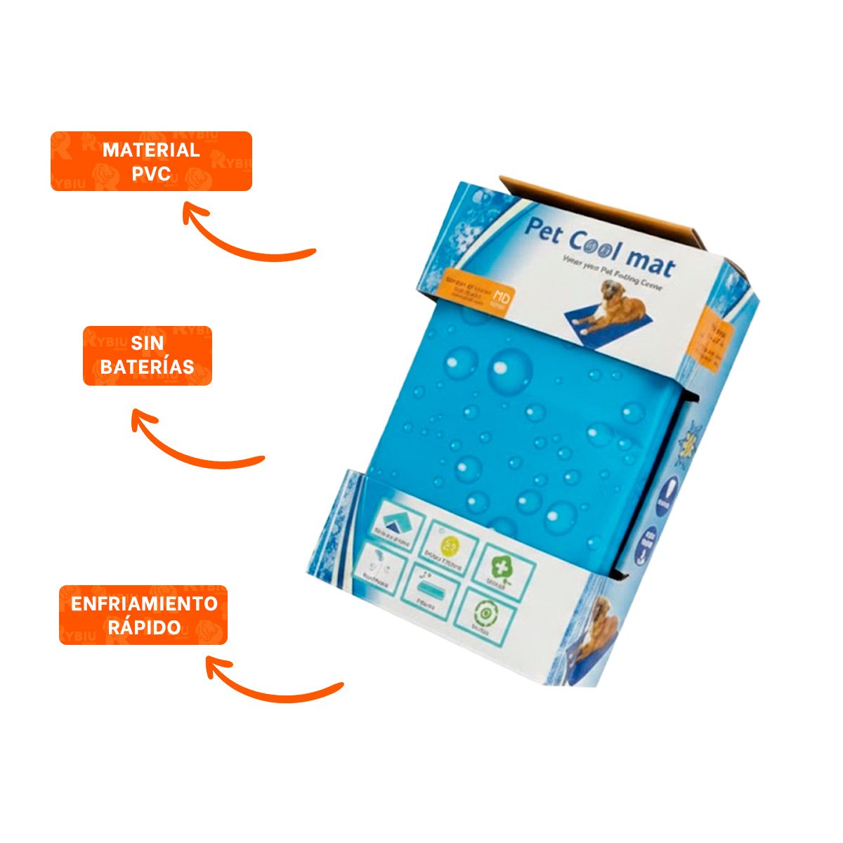 TAPETE PORTATIL PARA ZONA DE REPOSO ANIMAL 50X65CM MD CELESTE YLIGAS REGALO - 5
