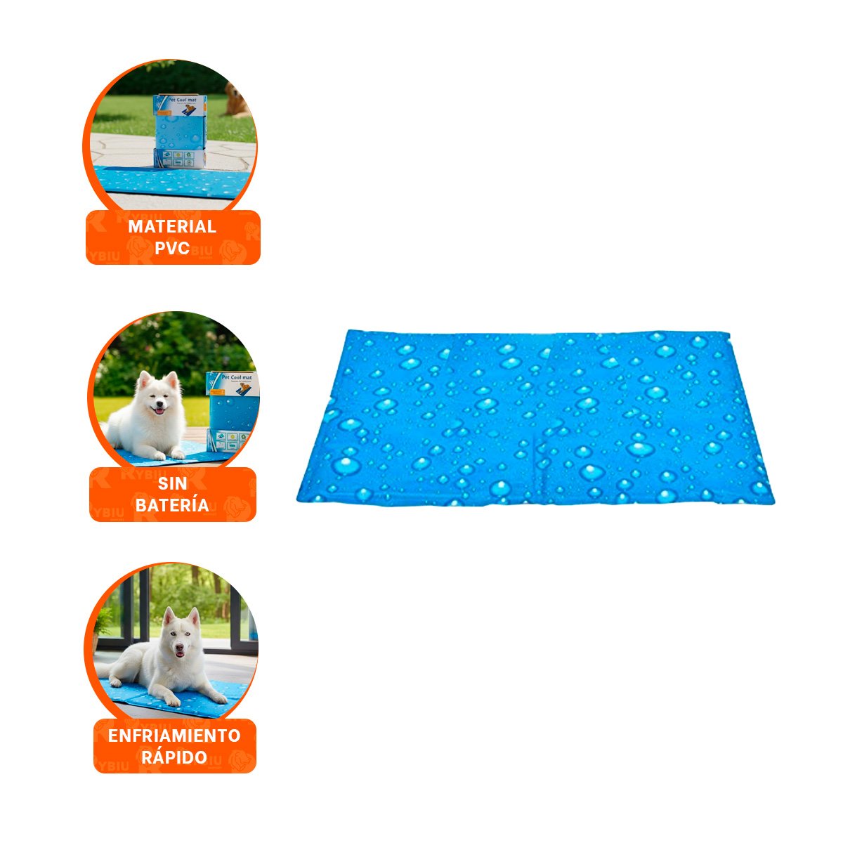 TAPETE PARA PISO DE PERRO CON ACABADO BURBUJA 50X65CM MD CELESTE YSTICKY - 5