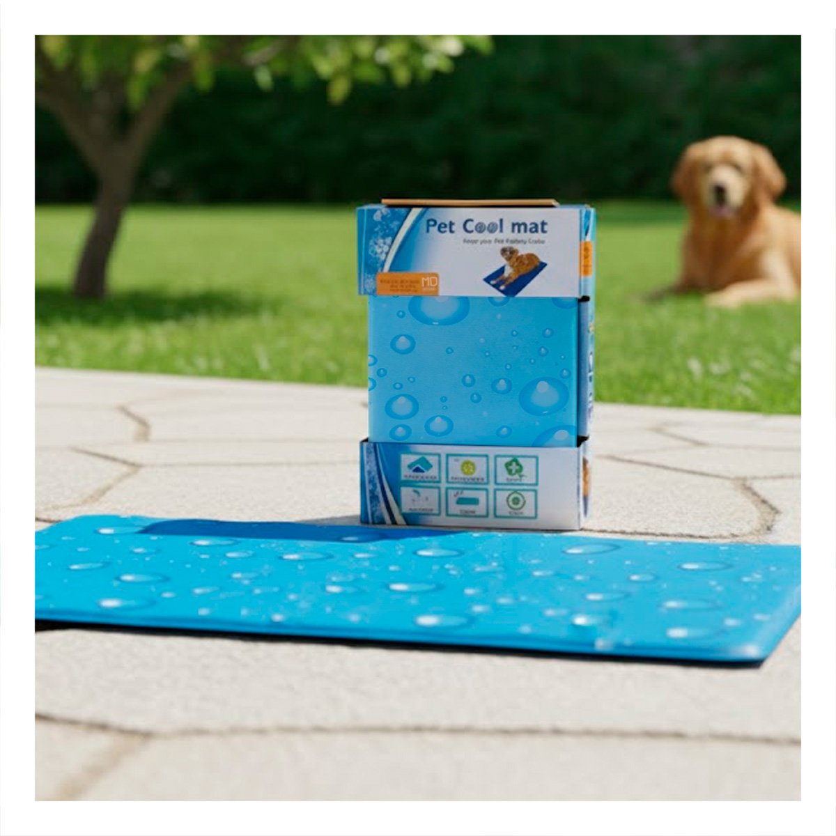 TAPETE TEXTURIZADO PATRON BURBUJA PARA AREA DE MASCOTAS 50X65CM MD CELESTE YPAPEL REGALO - 1