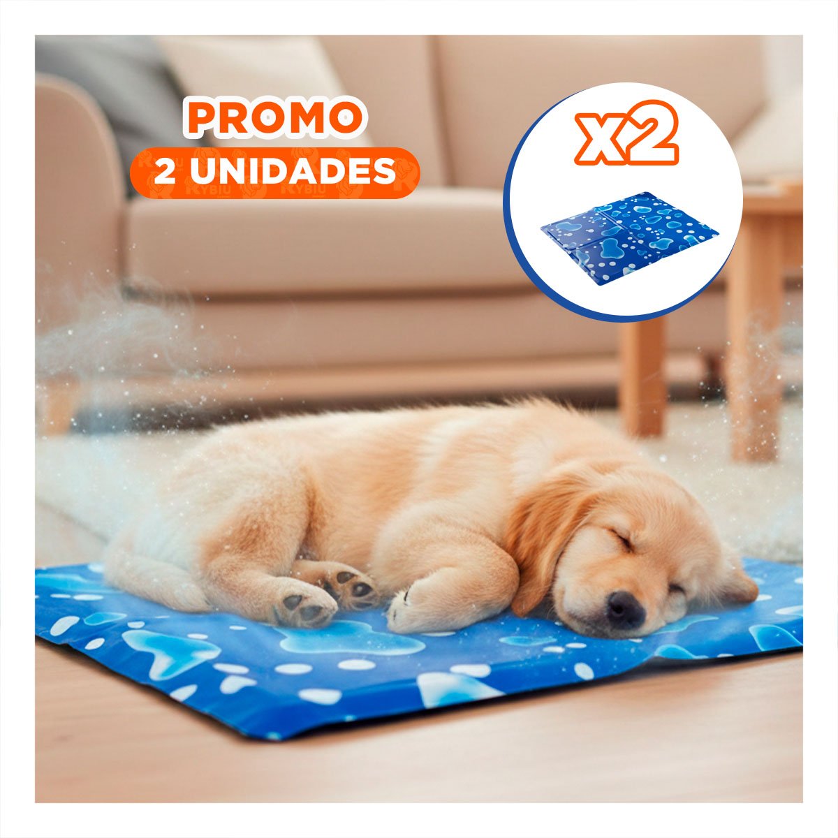 PACK2 COLCHONETA CON REGULACION TERMICA ESTILO BURBUJAS 40X60CM M AZUL - 1