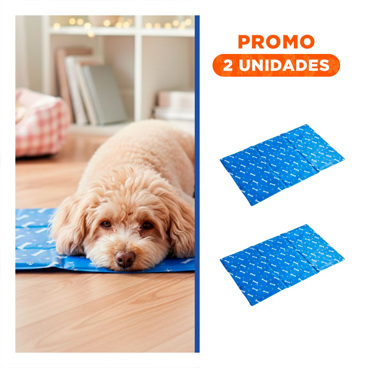 PACK2 DESCANSO PARA SUPERFICIE PLANA ESTILO HUESITOS 40X60CM M AZUL YREGALO STICKER - 1