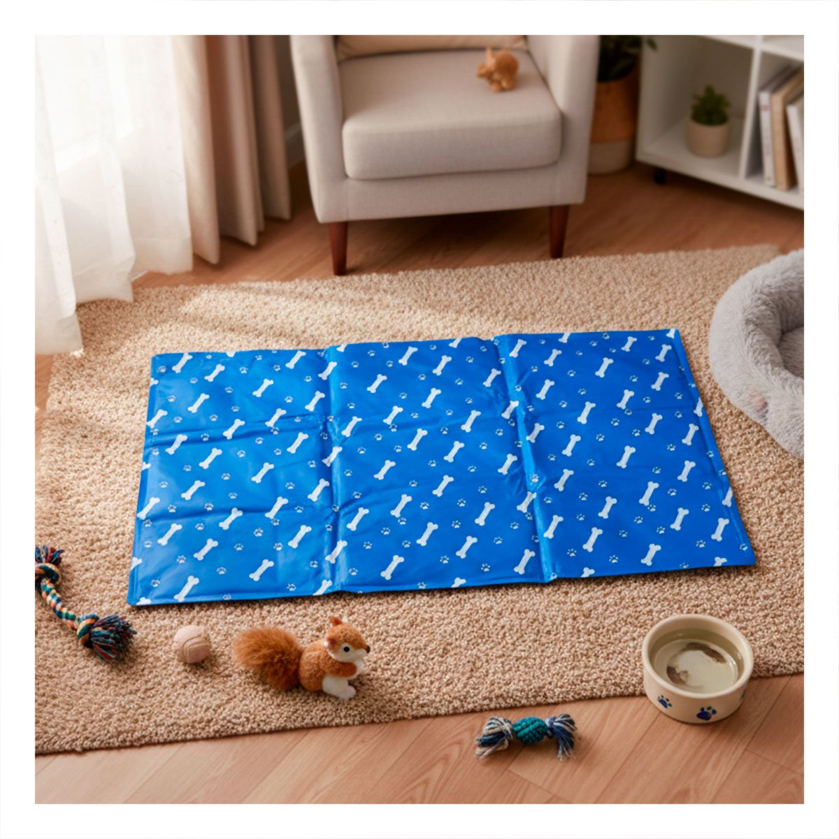 PACK2 DESCANSO PARA SUPERFICIE PLANA ESTILO HUESITOS 40X60CM M AZUL YREGALO STICKER - 3