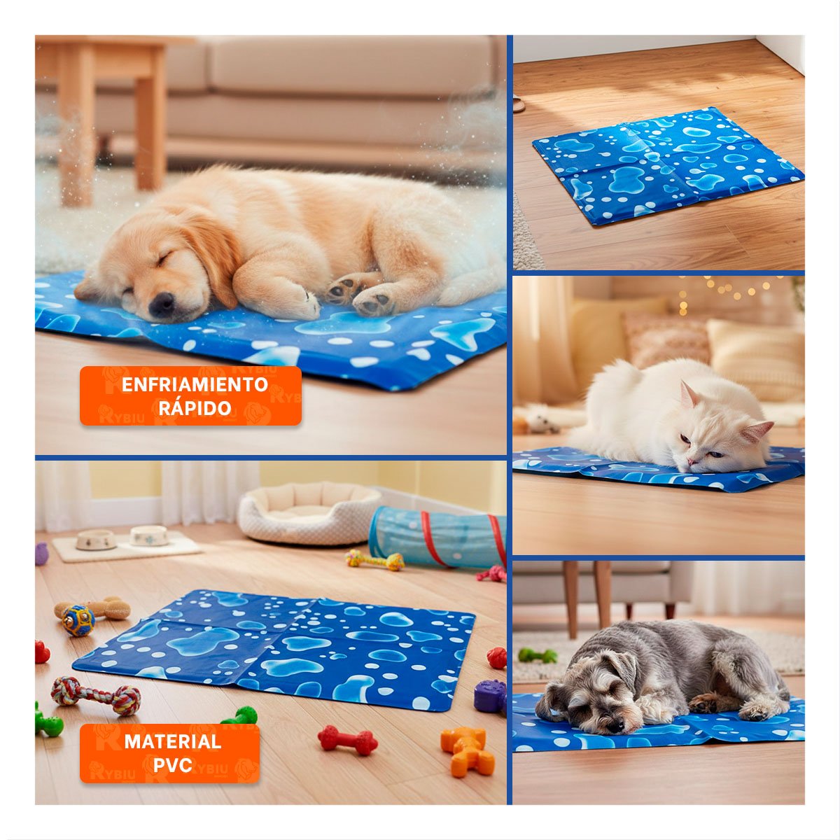 ALFOMBRA CON GEL REFRIGERANTE ESTILO BURBUJAS 40X60CM M AZUL - 2