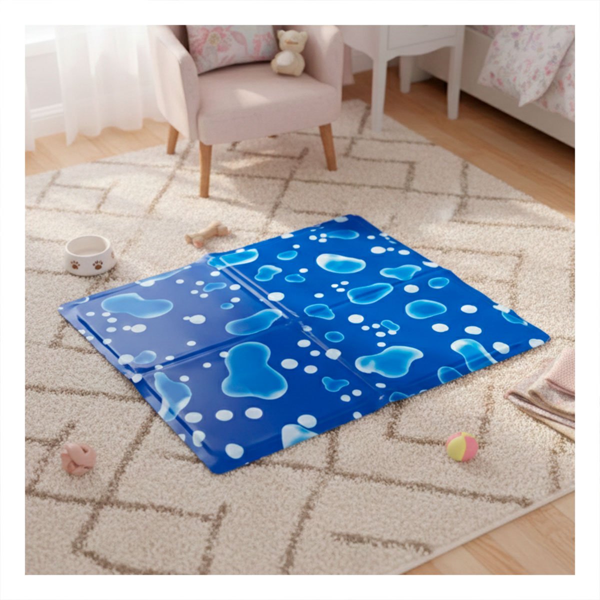 ALFOMBRA ACOLCHADA MODERNA ESTILO BURBUJAS 40X60CM M AZUL YPAPEL REGALO - 1