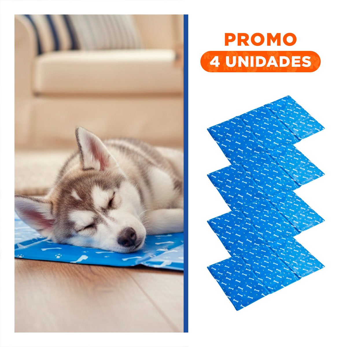 PACK4 DESCANSO PRACTICA PARA DIAS CALUROSOS HUESITOS 40X60CM M AZUL - 1