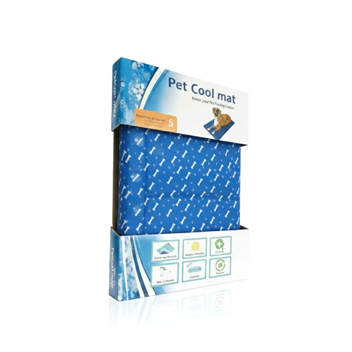 ALFOMBRA GEL ENFRIAMIENTO DISENO HUESITOS MODERNO ESTILO HUESITOS AZUL S YREGALO STICKER - 1