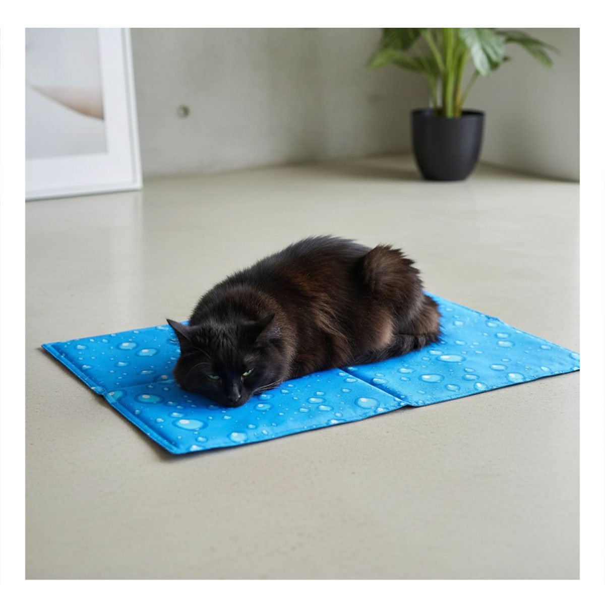 ALFOMBRA ACOLCHADA DE GEL PARA CLIMAS CALIDOS MASCOTA S 30X40CM CELESTE YREGALO STICKER - 2