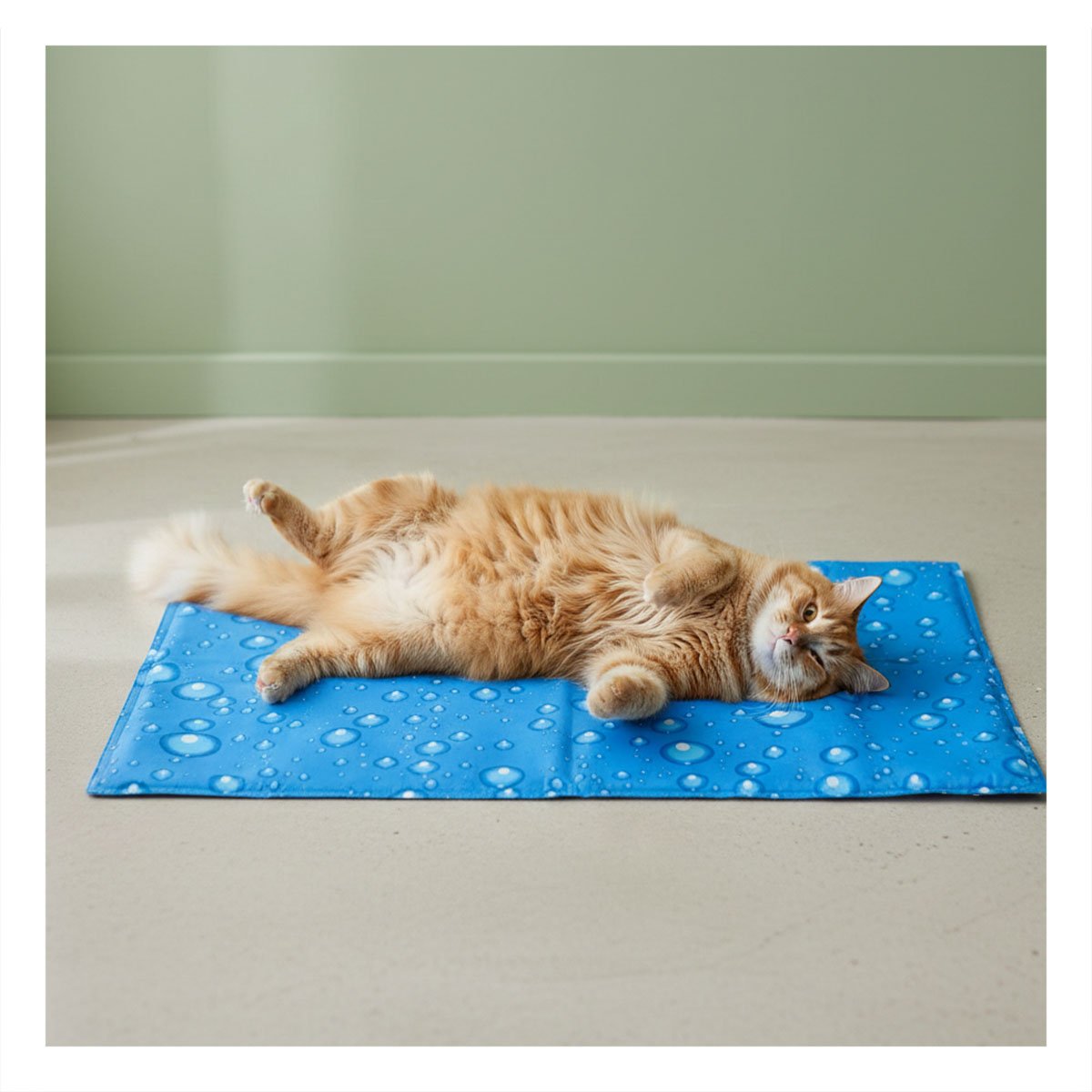 ALFOMBRA ACOLCHADA DE GEL PARA CLIMAS CALIDOS MASCOTA S 30X40CM CELESTE YREGALO STICKER - 5