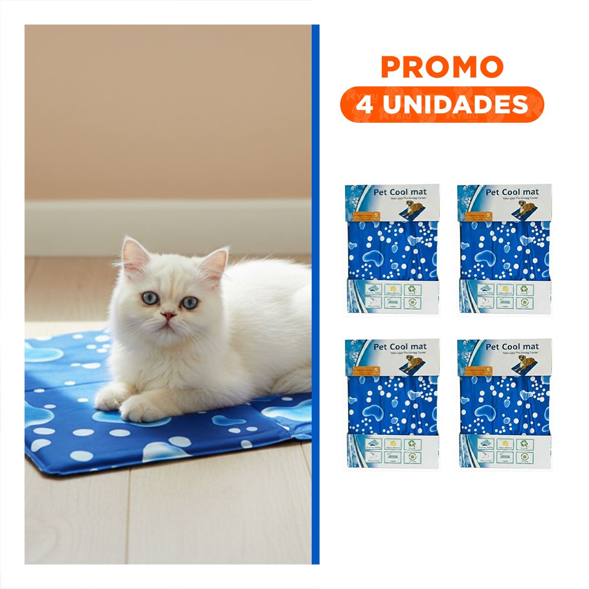 PACK4 COLCHONETA ANTICALOR ESTILO BURBUJA MODERNA 30X40CM S AZUL BURBUJA - 1