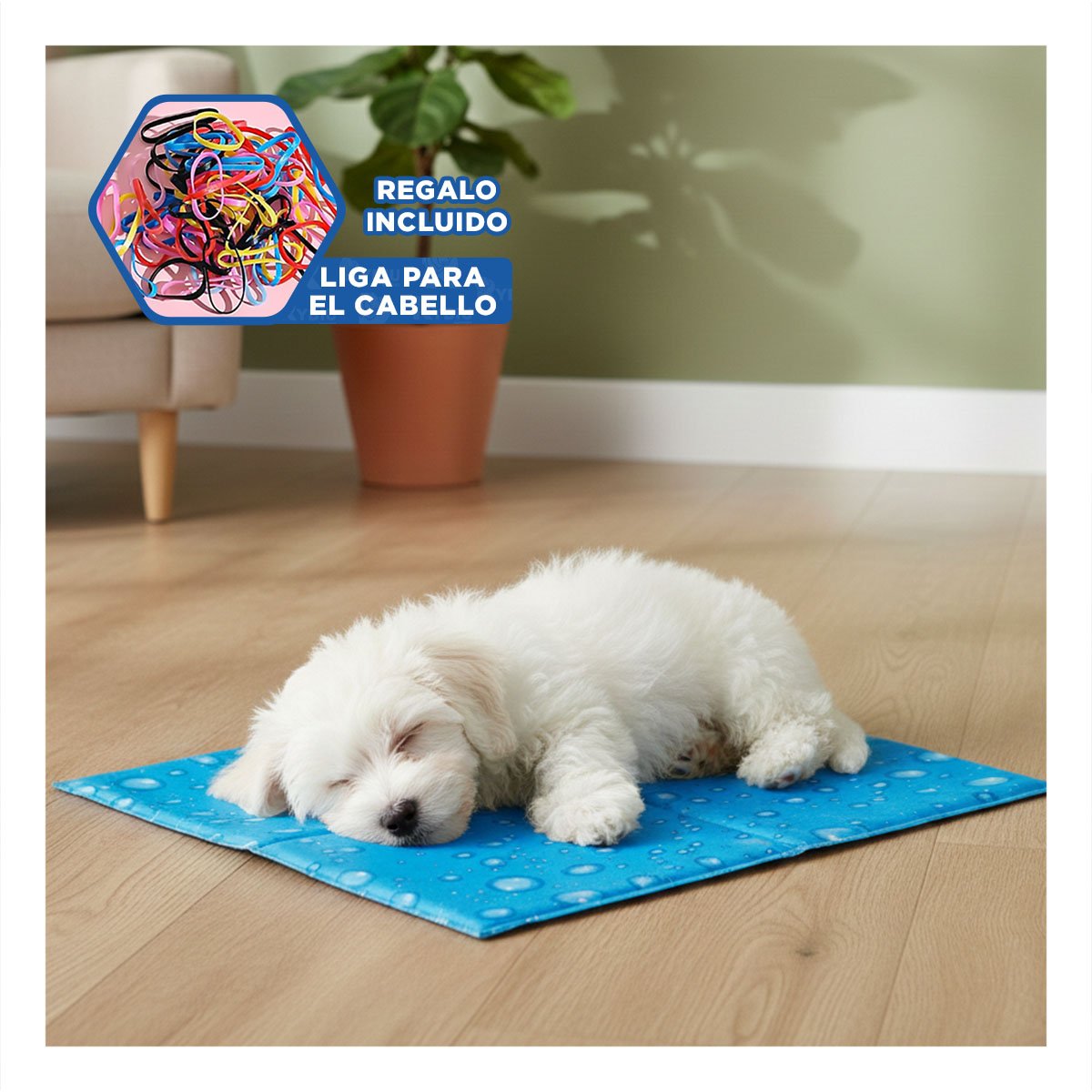 ALFOMBRA TERMICA DE ENFRIAMIENTO PORTATIL MASCOTA S 30X40CM CELESTE YLIGAS REGALO - 2