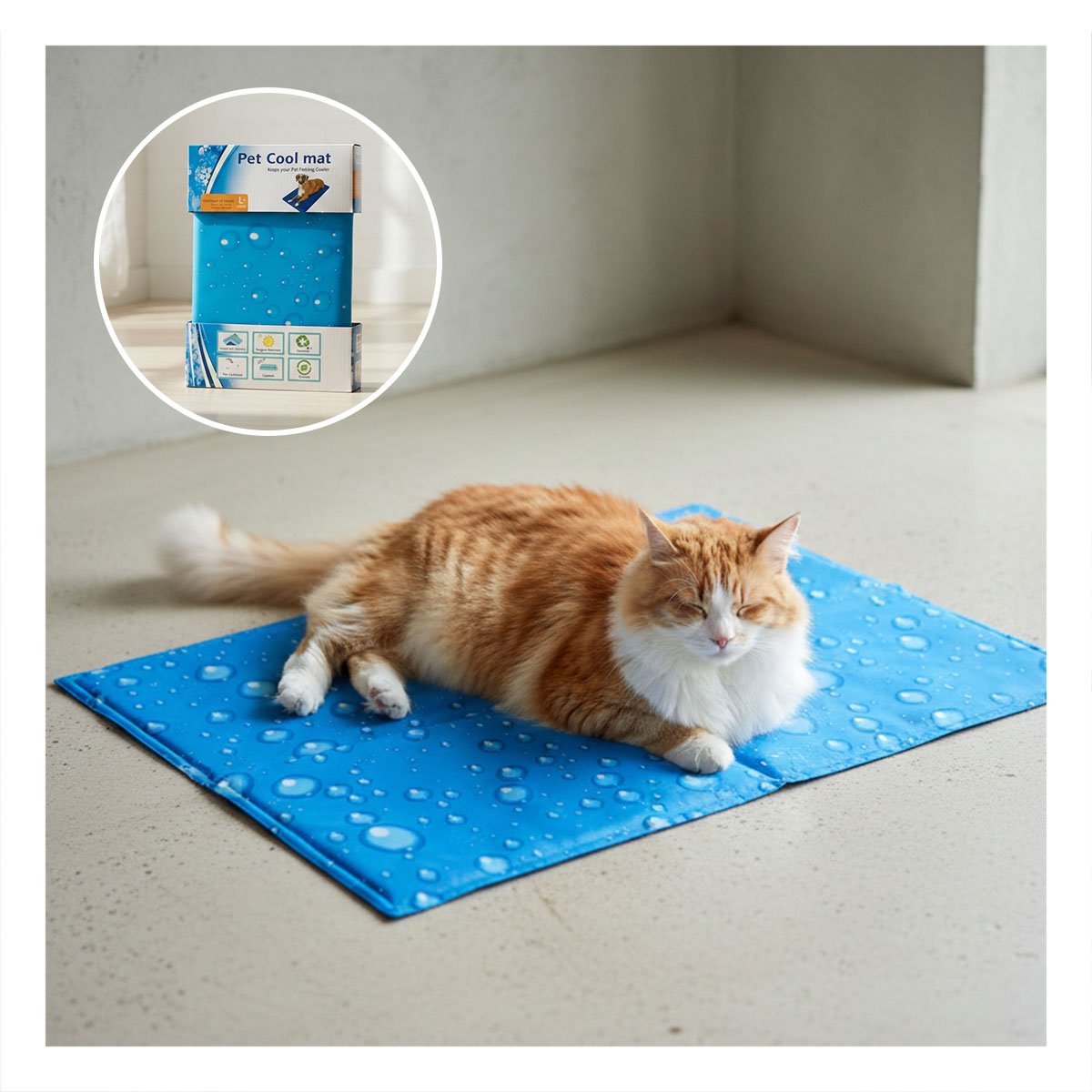 PACK4 BASE PORTATIL REFRESCANTE PARA MASCOTA S 30X40CM CELESTE BURBUJAS YPAPEL REGALO - 2