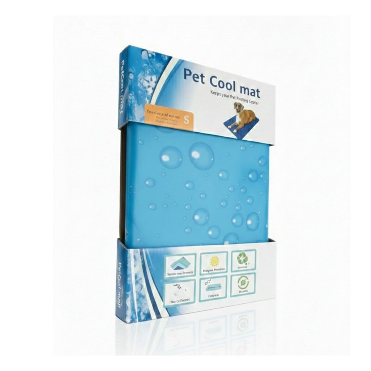 PACK4 BASE PORTATIL REFRESCANTE PARA MASCOTA S 30X40CM CELESTE BURBUJAS YPAPEL REGALO - 3