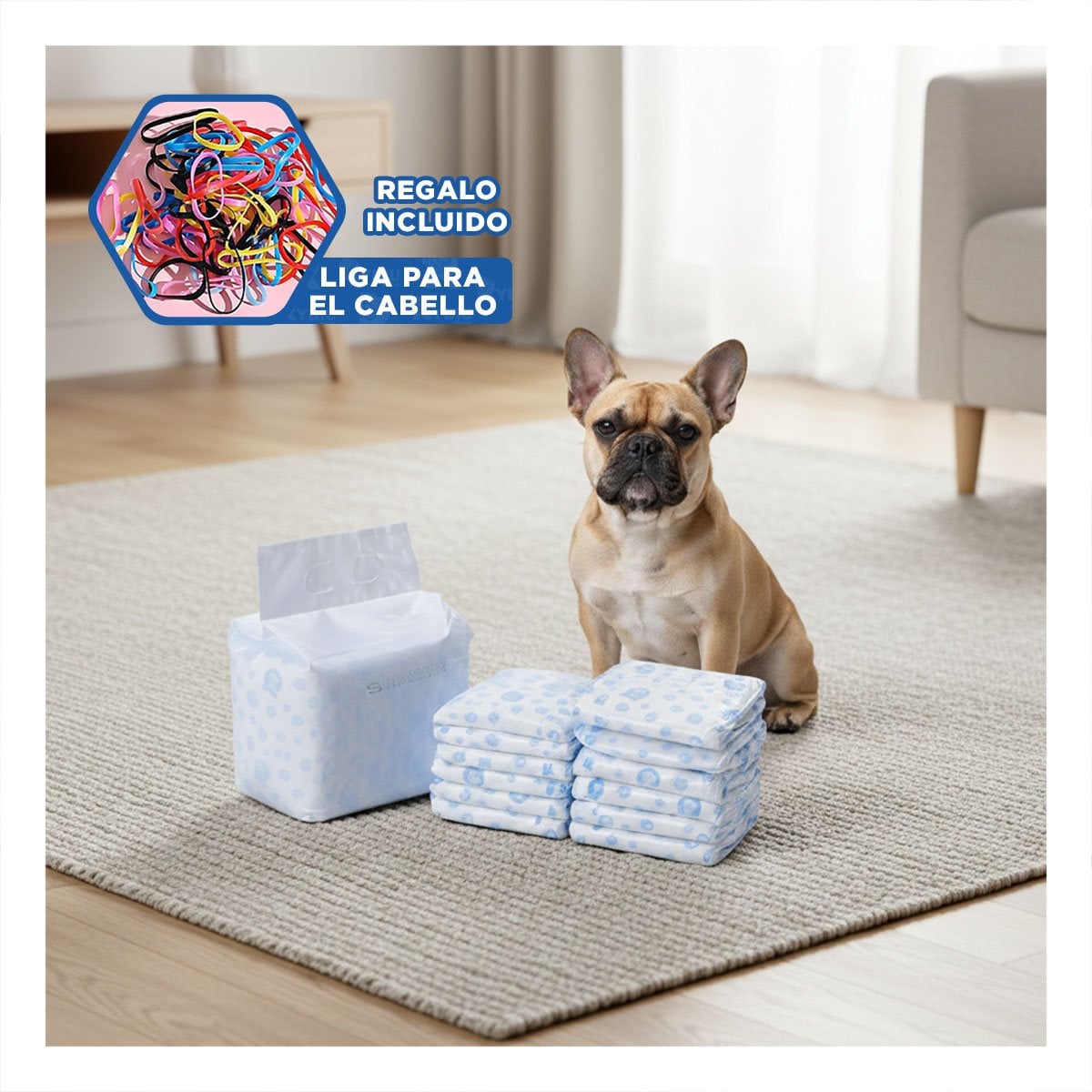 COBERTURA PRACTICA CON MATERIAL SUAVE MASCOTA MACHO M VERDE YLIGAS REGALO - 2