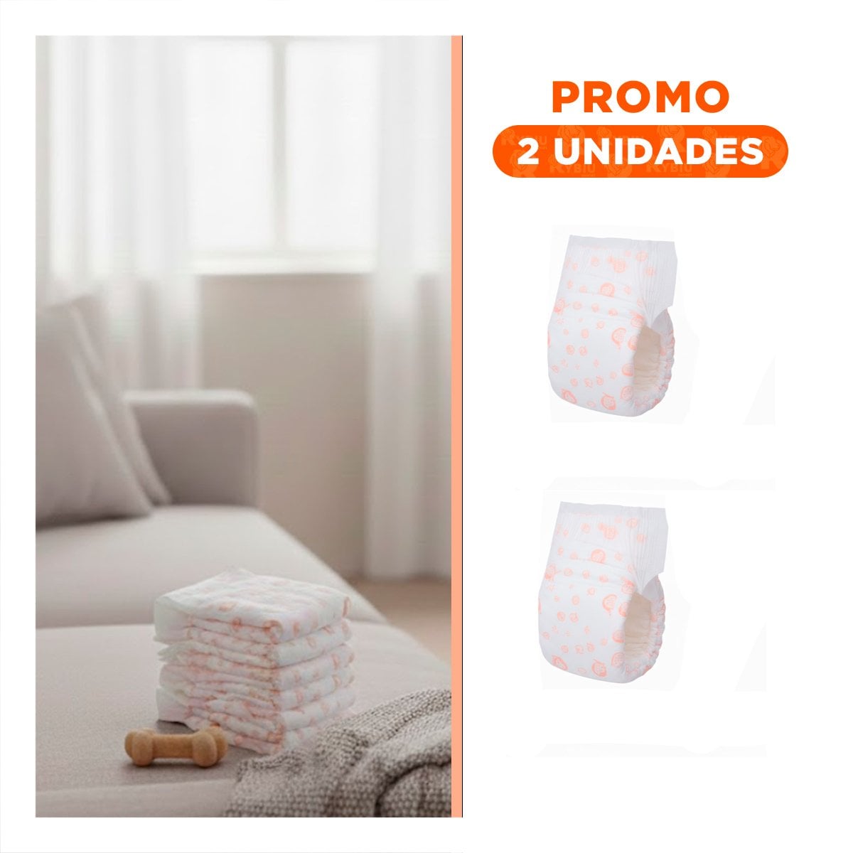 PACK2 COBERTURA ABSORBENTE QUE FACILITA HIGIENE PERRO HEMBRA L ROSADO YREGALO STICKER - 1