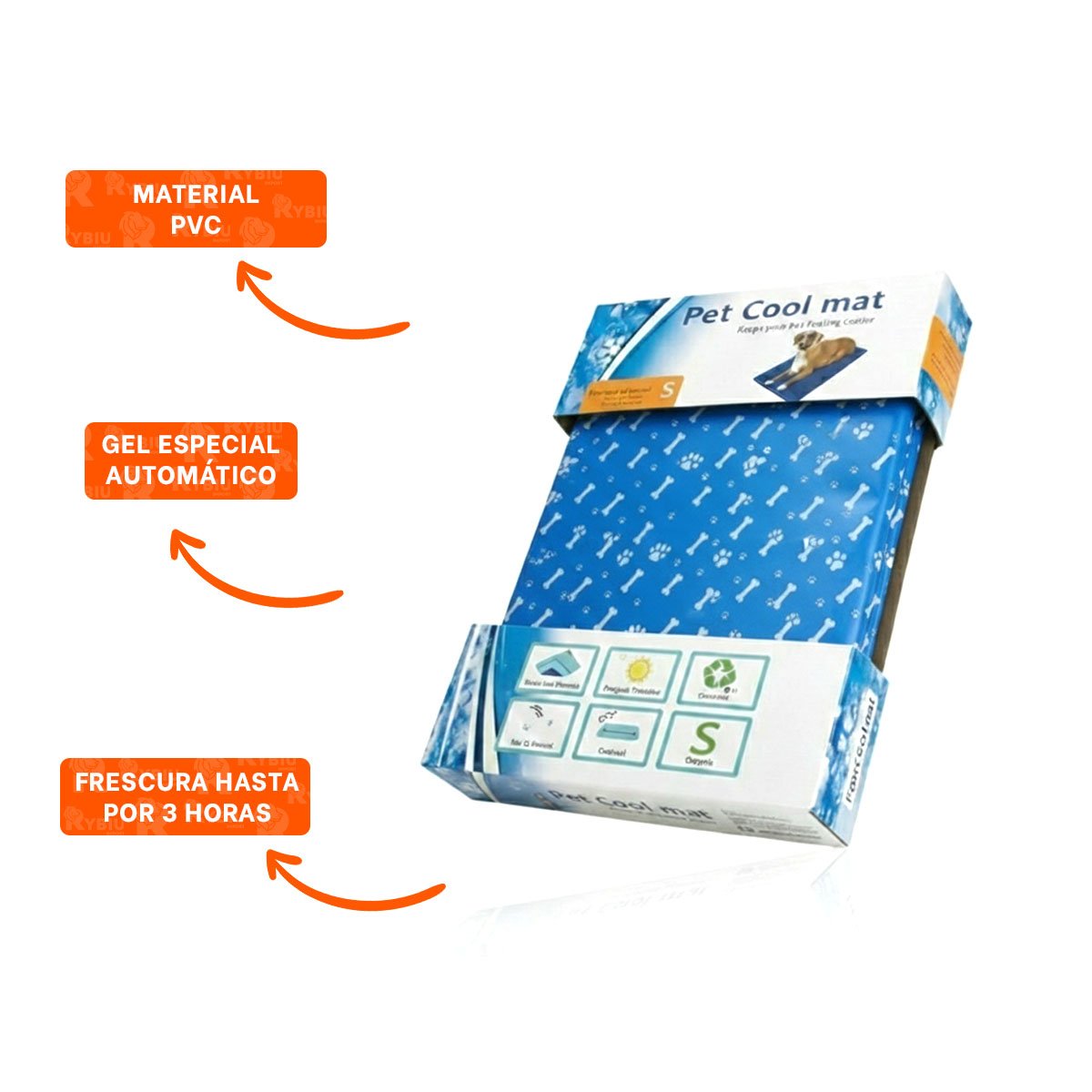 ALFOMBRA FRIA ACOLCHADA CON RELIEVE HUESITOS ESTILO HUESITOS AZUL S YPAPEL REGALO - 5
