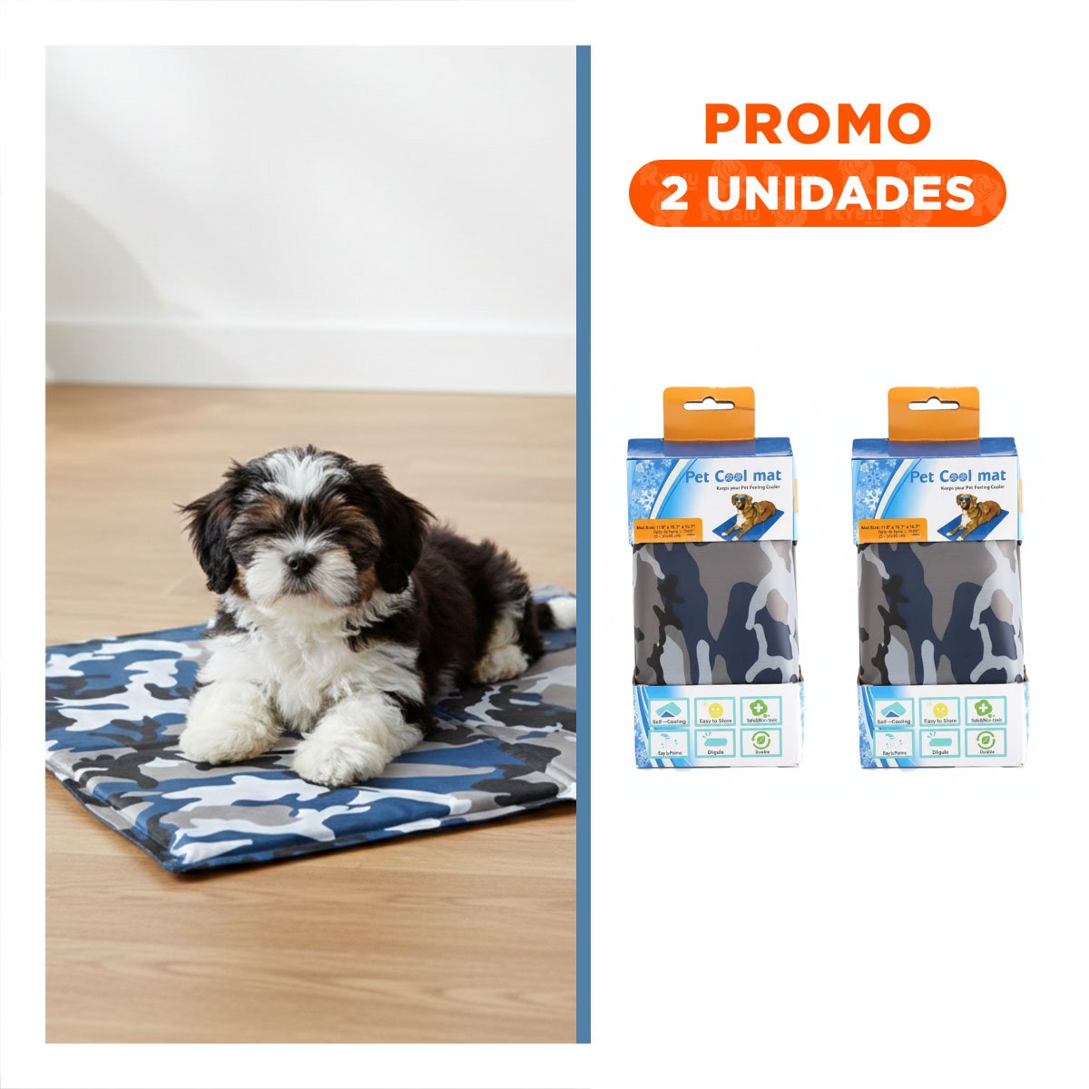 PACK2 BASE GEL ENFRIAMIENTO PARA TEMPORADA CALIDA 30X40CM S MILITAR YREGALO STICKER - 1