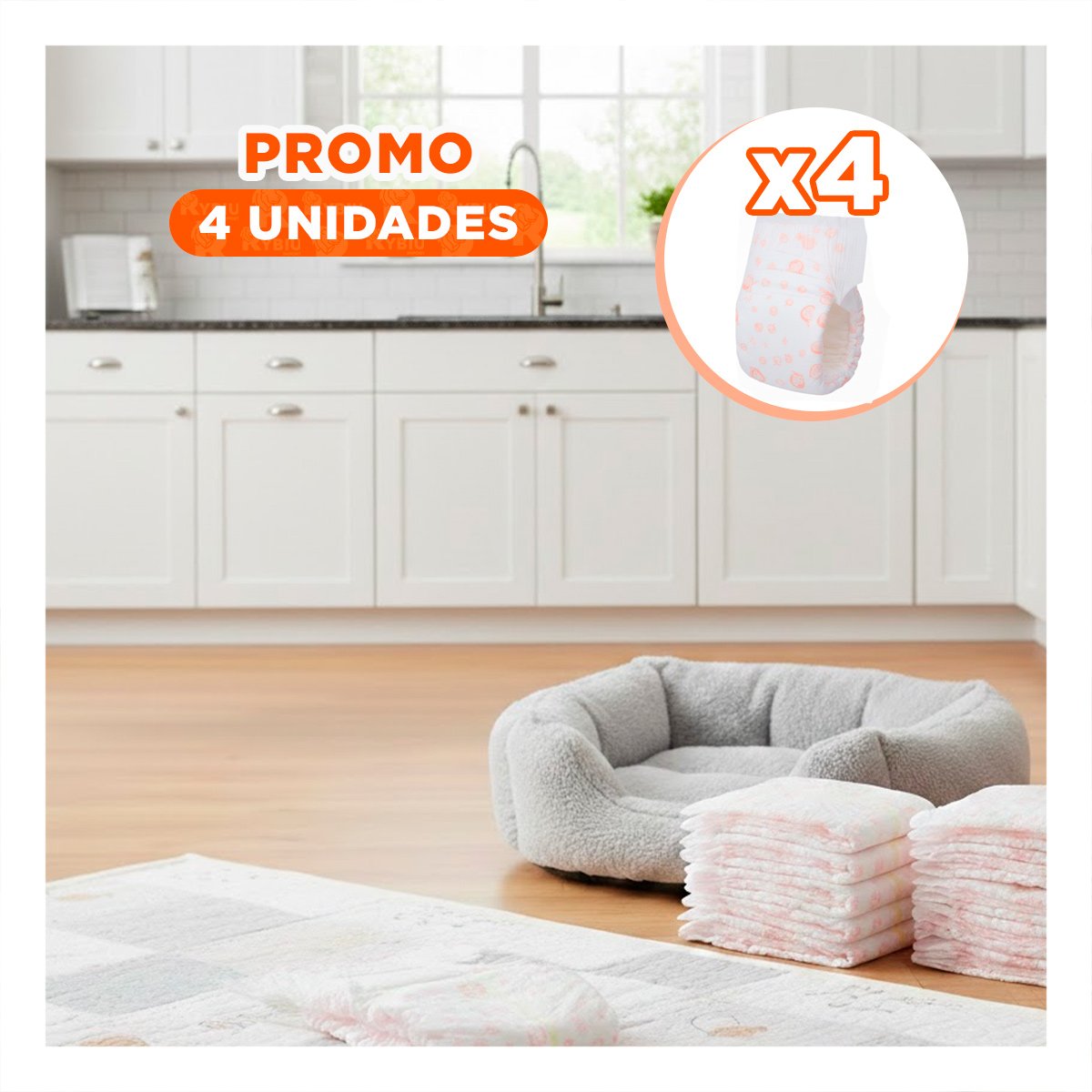 PACK4 FAJA DE CAMBIO PRACTICO PARA RUTINA EN CASA PERRO HEMBRA TALLA S ROSADO YPAPEL REGALO - 1