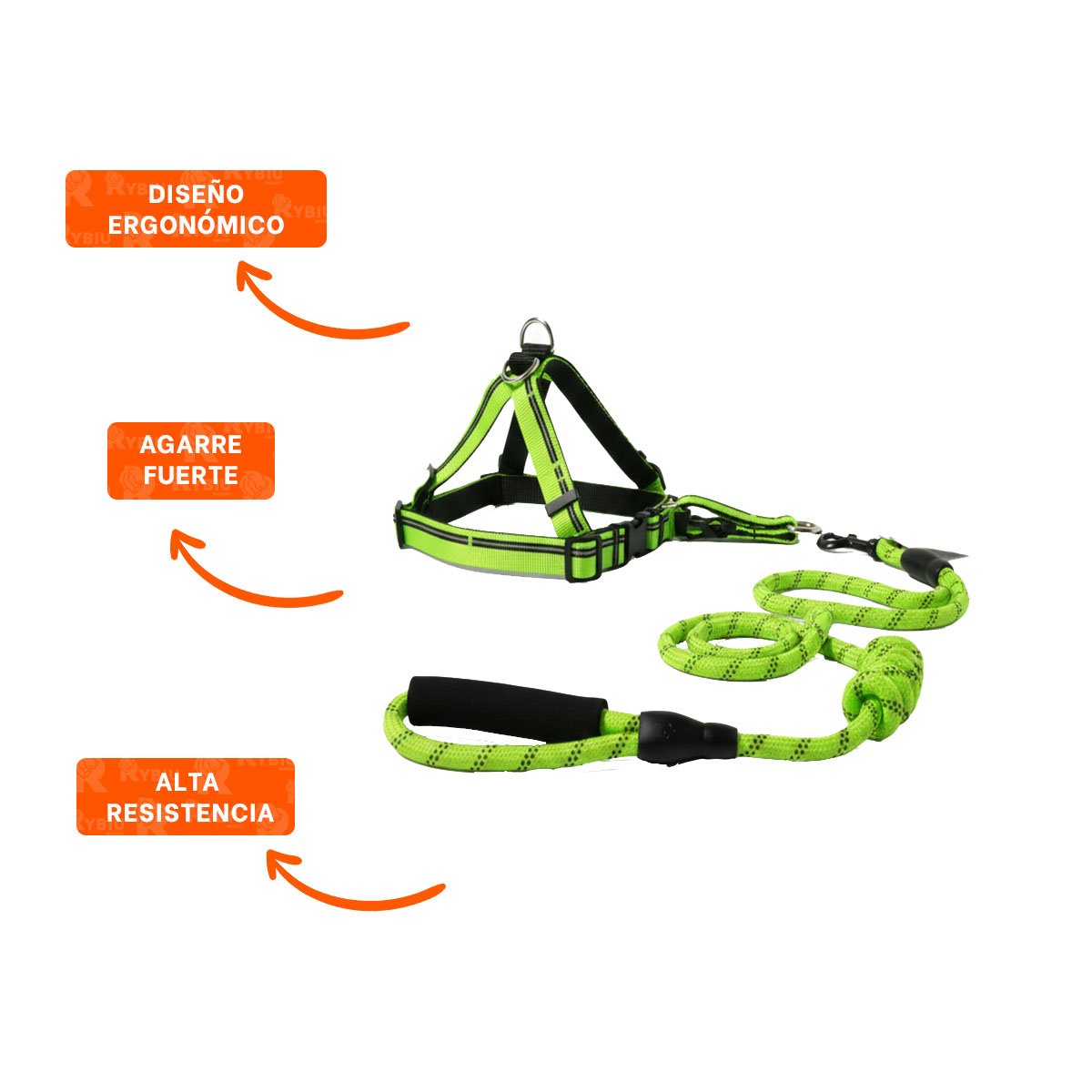ARNES CON CORREA SEGURA PARA CAMINATAS DIARIAS 120 CM VERDE YPAPEL REGALO - 5
