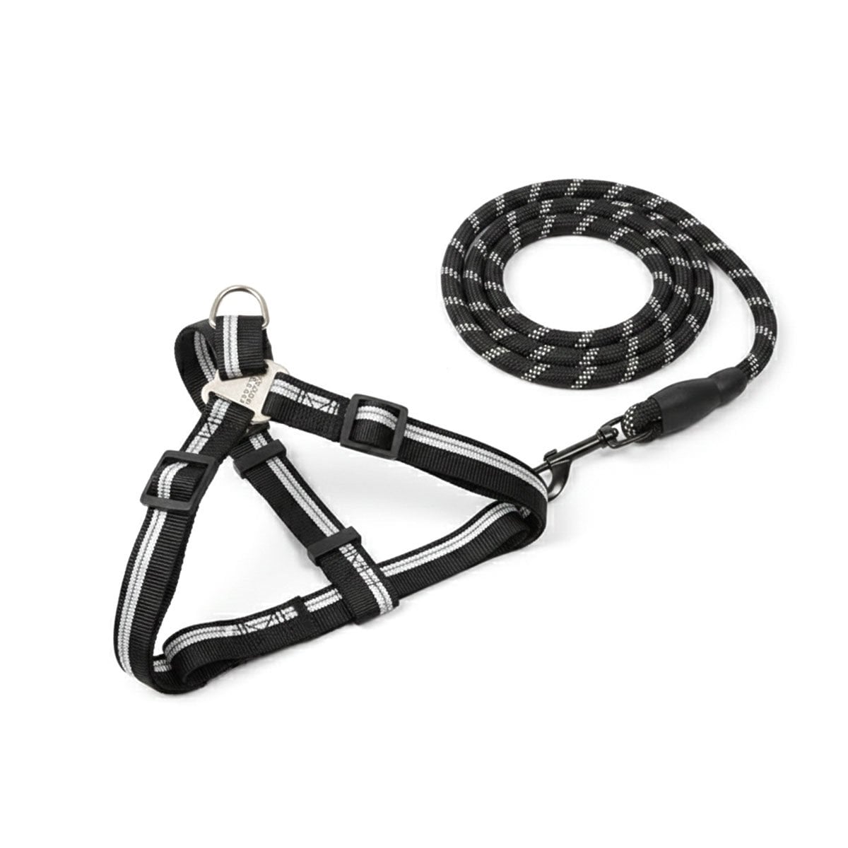 PACK2 IMPLEMENTO CON PECHERA AJUSTABLE Y SOGA NEGRA 120CM NEGRO YREGALO STICKER - 2