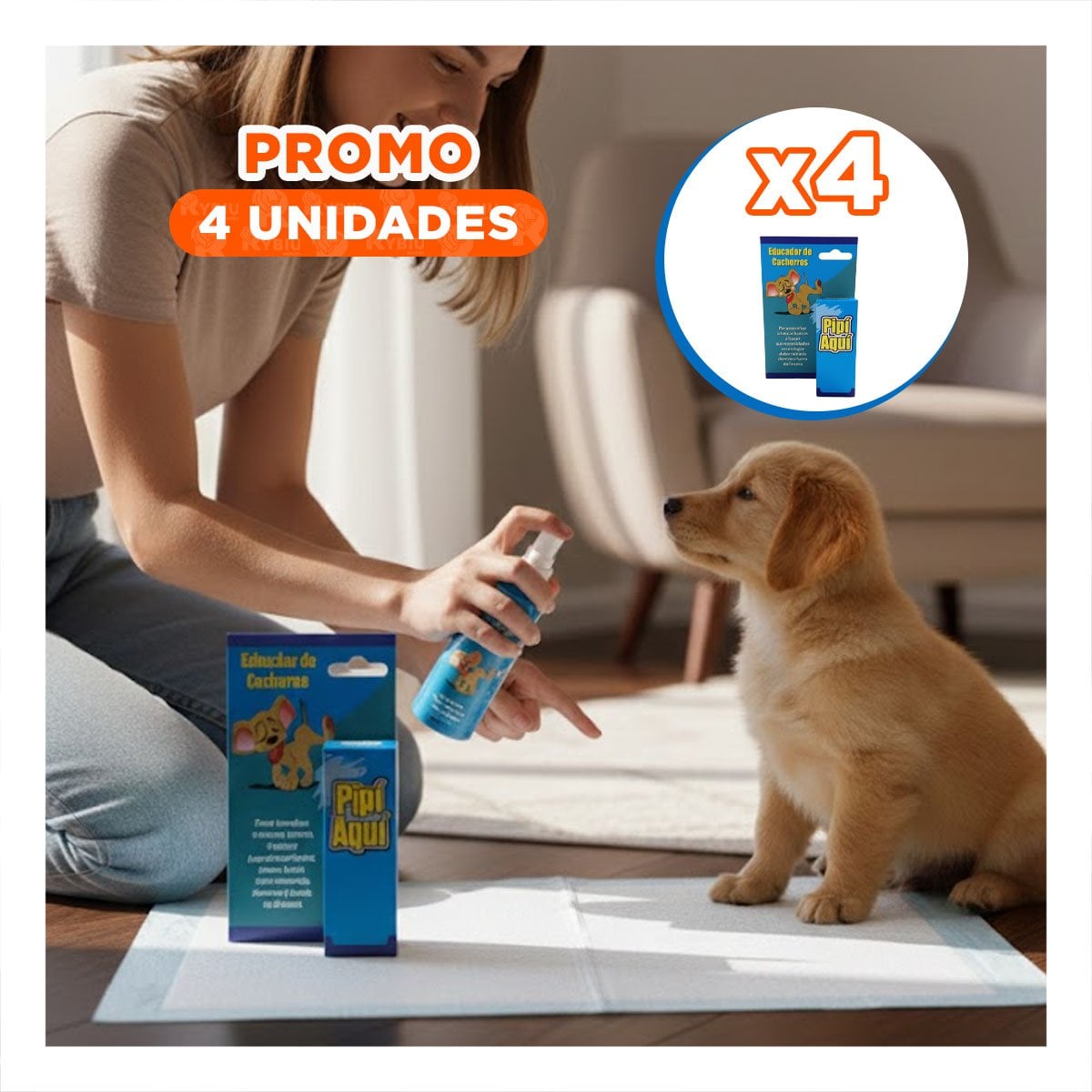 PACK4 AROMATIZADOR QUE FACILITA ENTRENAMIENTO DE CACHORROS CELESTE YREGALO STICKER - 1