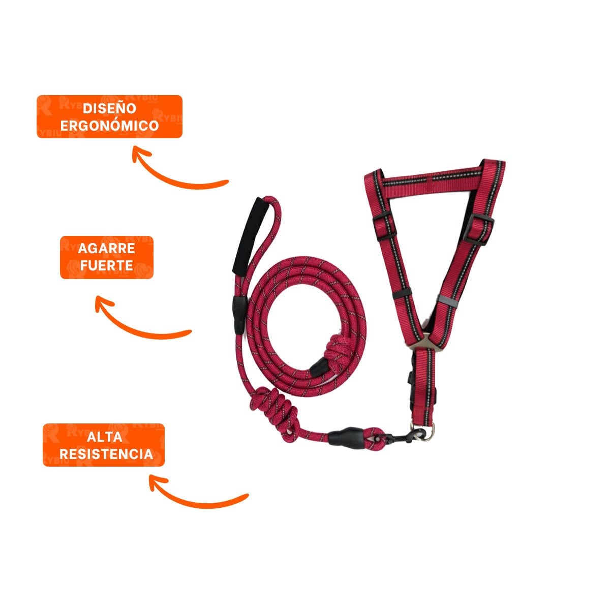 ARNES CON CORREA PARA MAYOR CONTROL Y SEGURIDAD 120CM ROJO YPAPEL REGALO - 5