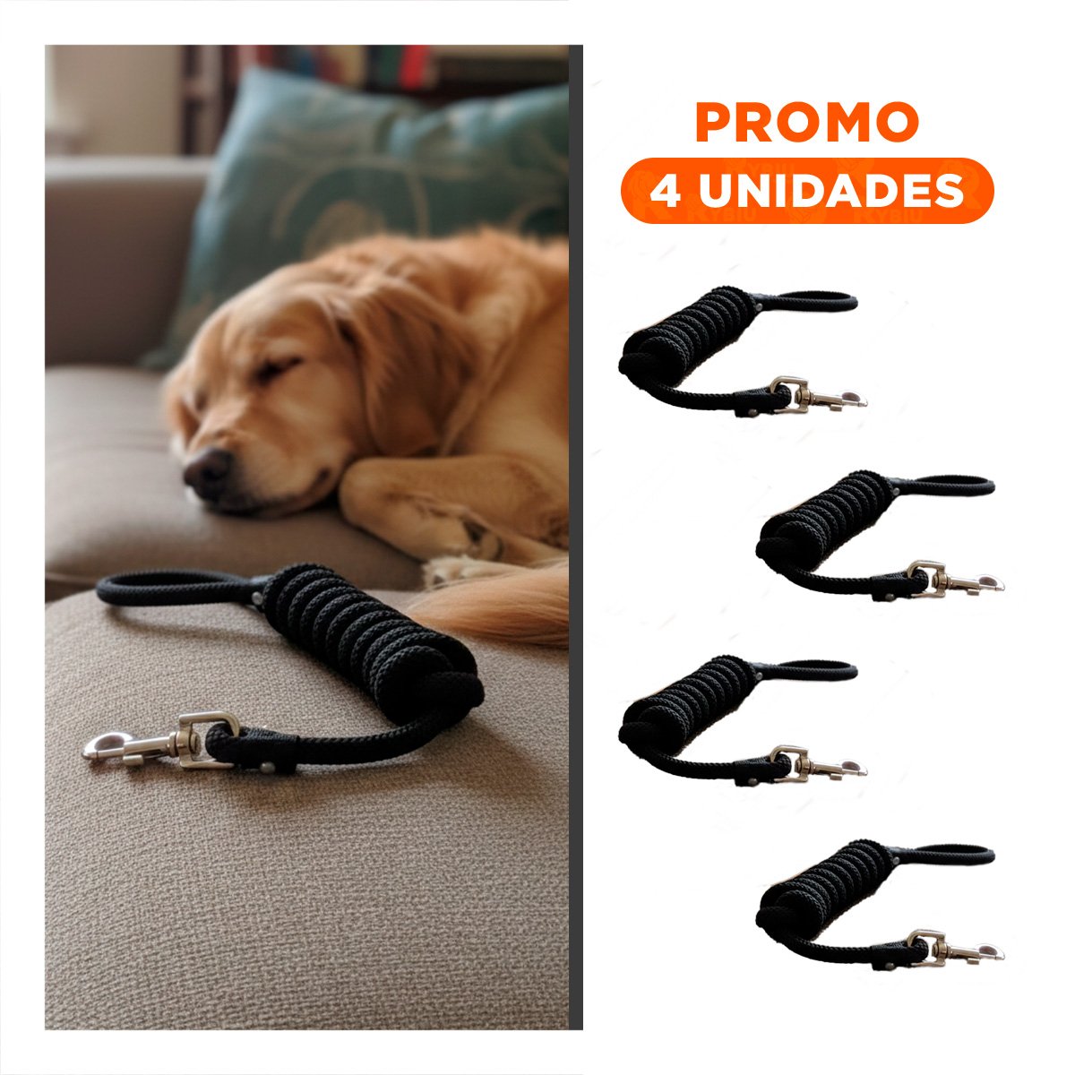 PACK4 ACCESORIO DE CONTROL PARA MASCOTA EN COLOR NEGRO SEGURO Y FIRME - 1