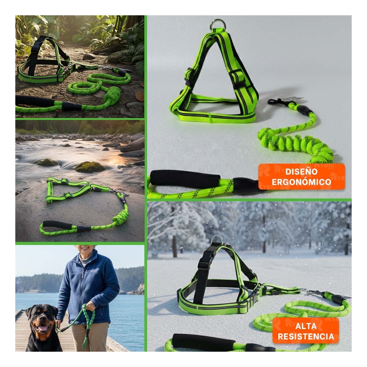 ARNES DE PASEO EXTERIOR CON CONTROL TOTAL 120 CM VERDE YSTICKY - 2