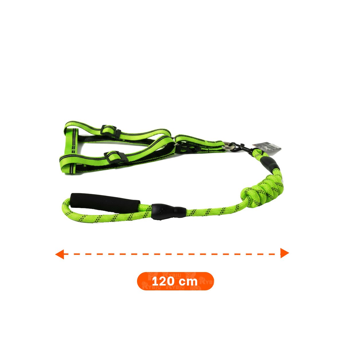 ARNES LIGERO Y AJUSTABLE PARA MASCOTAS ACTIVAS 120 CM VERDE YREGALO STICKER - 4
