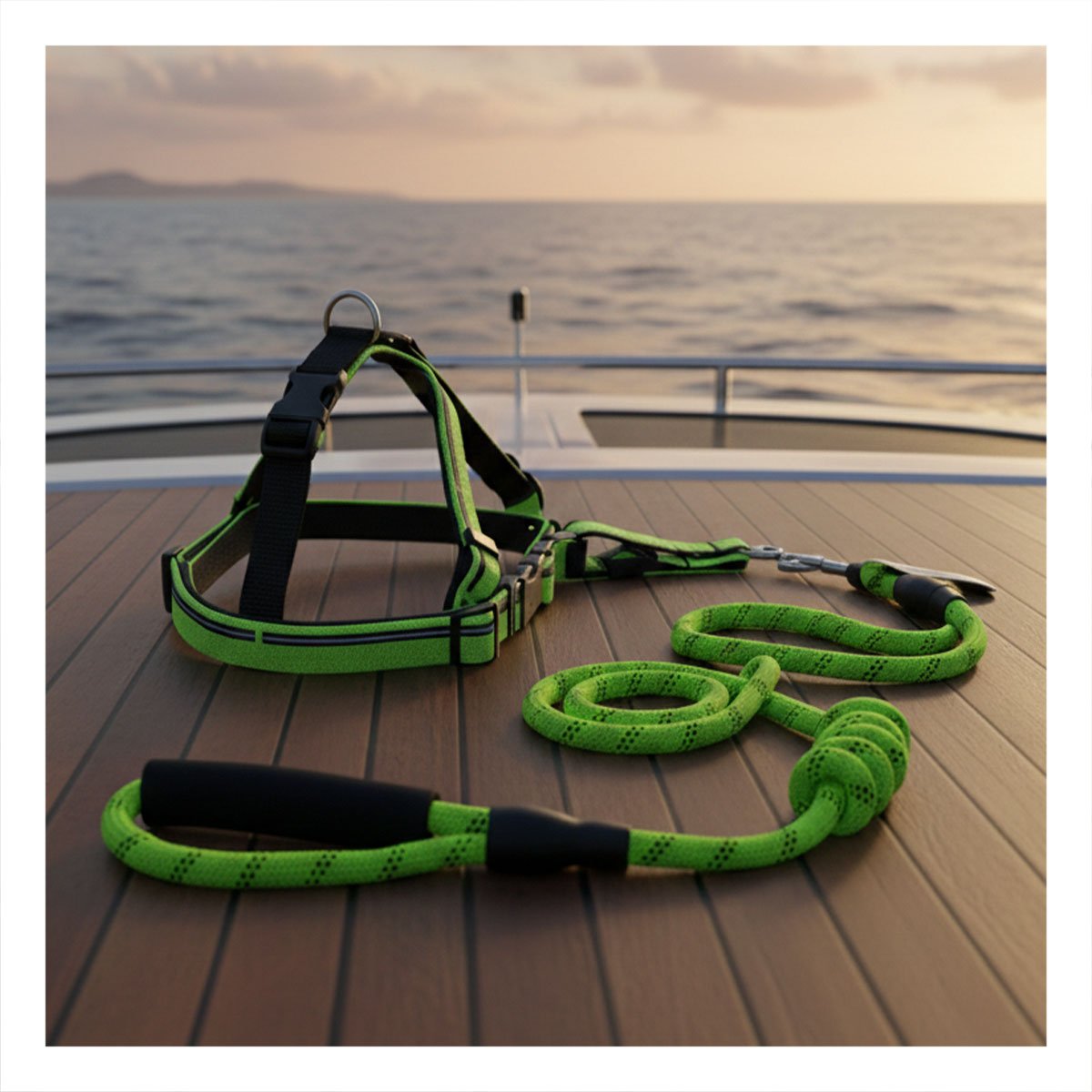 PACK4 ARREO CON ARNES Y CORREA 120 CM VERDE YREGALO STICKER - 3