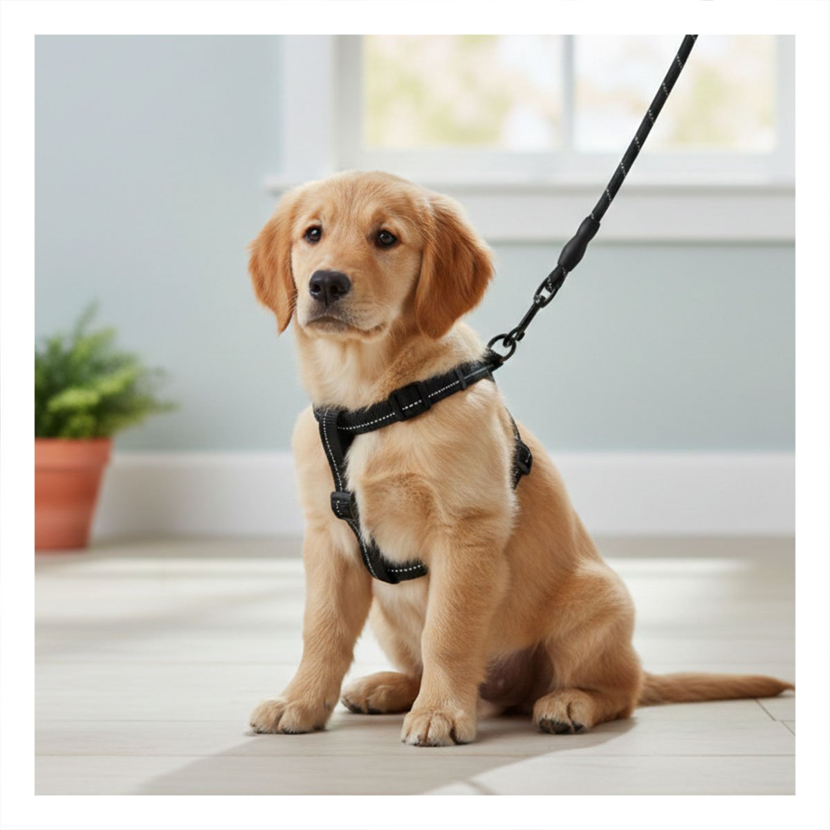 PACK4 SOPORTE COMPLETO DE CAMINATA PARA MASCOTAS NEGRO 120CM NEGRO YREGALO STICKER - 5