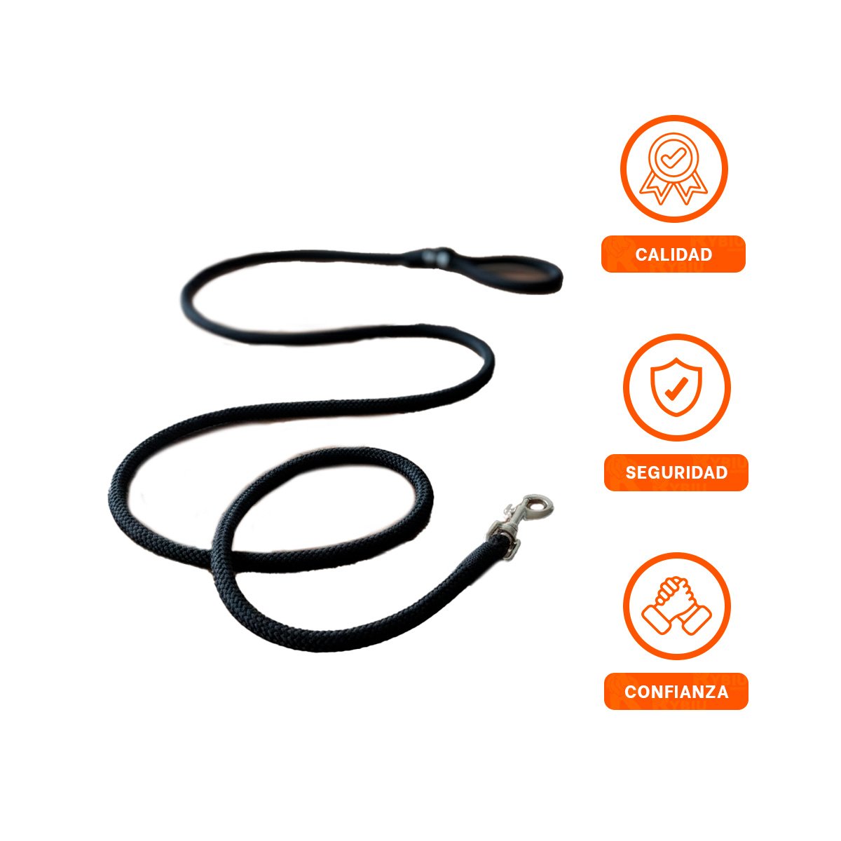 LINEA DE PASEO PARA PERRO EN COLOR NEGRO RESISTENTE Y COMODA PARA USO DIARIO YLIGAS REGALO - 5