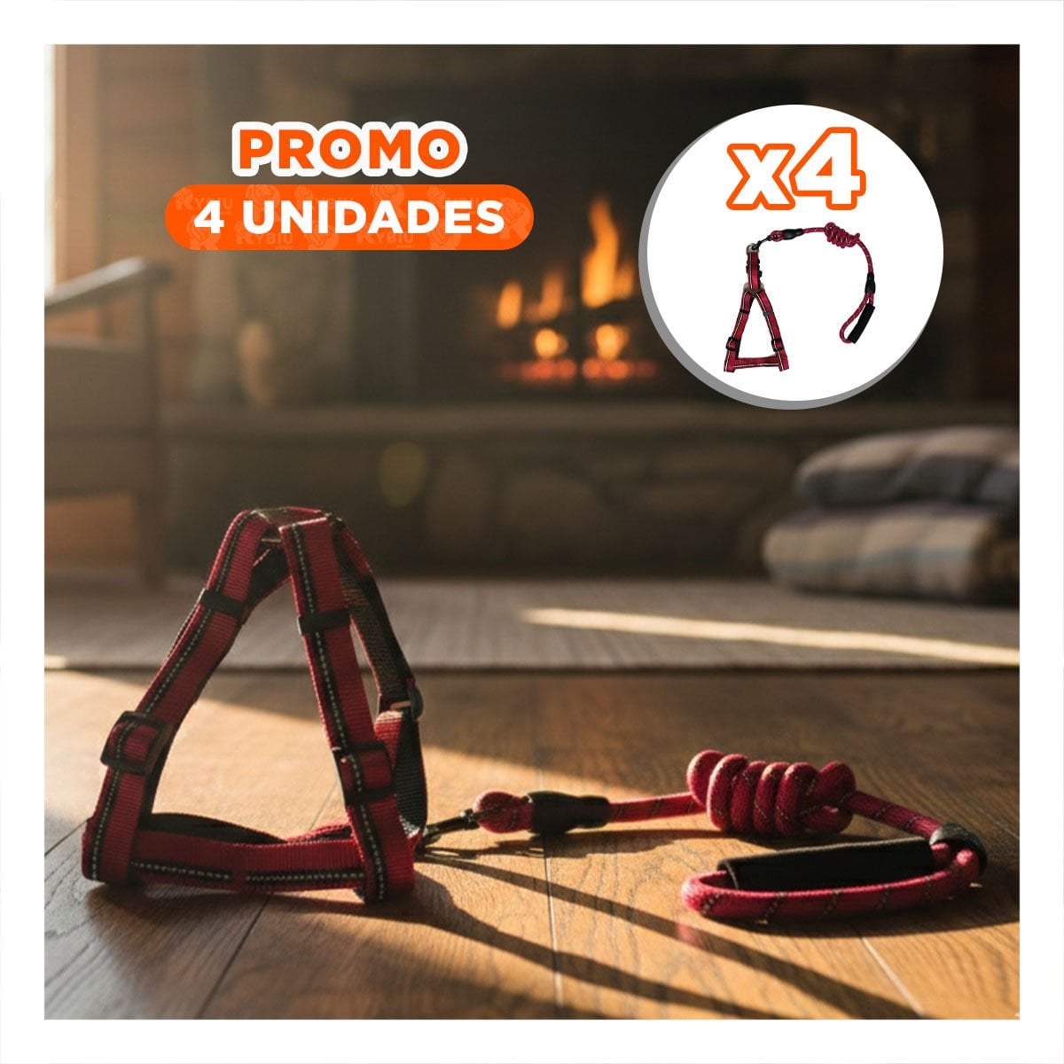 PACK4 PECHERA CON FIJACION ESTABLE Y CINTURA FLEXIBLE 120CM ROJO YPAPEL REGALO - 1
