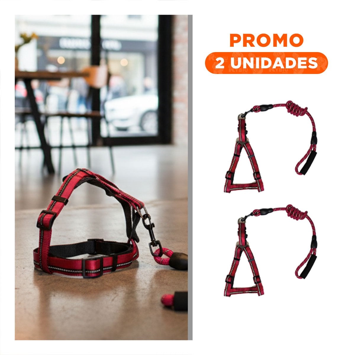 PACK2 PECHERA RESISTENTE PARA CAMINATAS SEGURAS 120CM ROJO YREGALO STICKER - 1