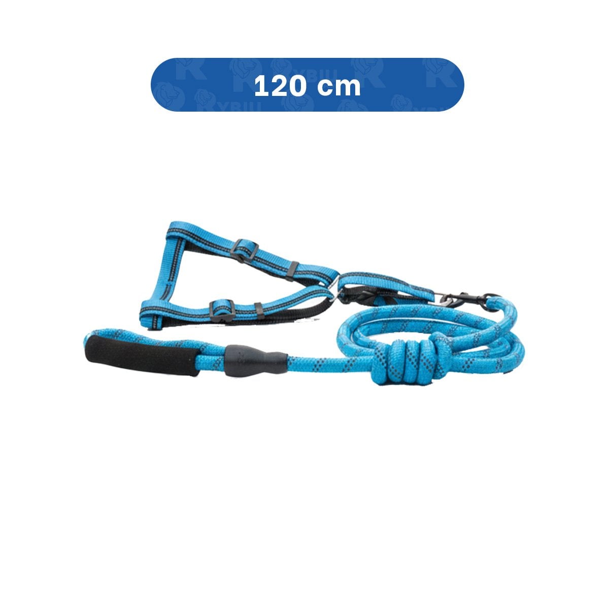 PECHERA PARA CAMINATAS LARGAS CON SOGA PARA MASCOTAS 120CM CELESTE YLIGAS REGALO - 4