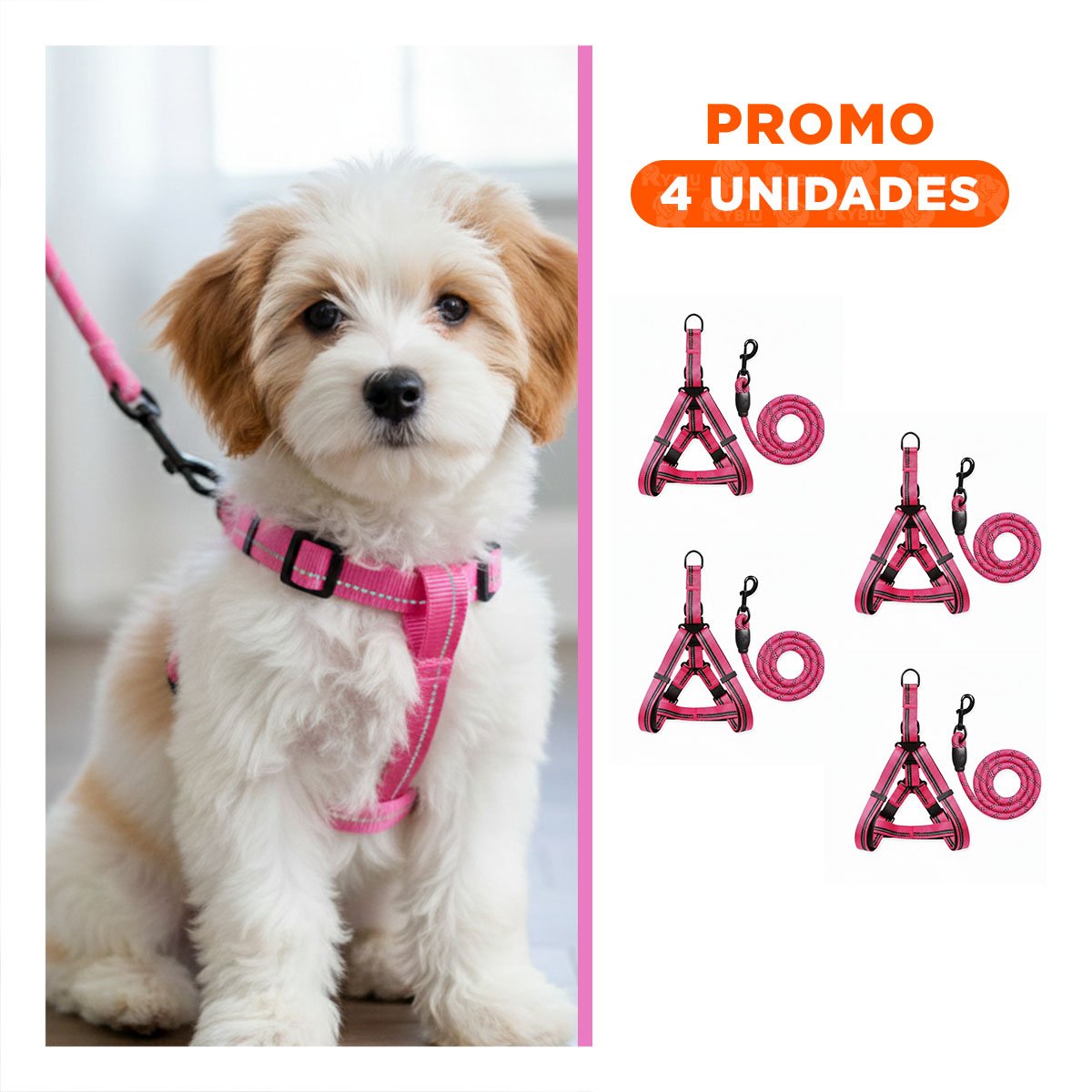 PACK4 CHALECO PRACTICO FACIL DE PONER Y RETIRAR 120CM ROSADO - 1
