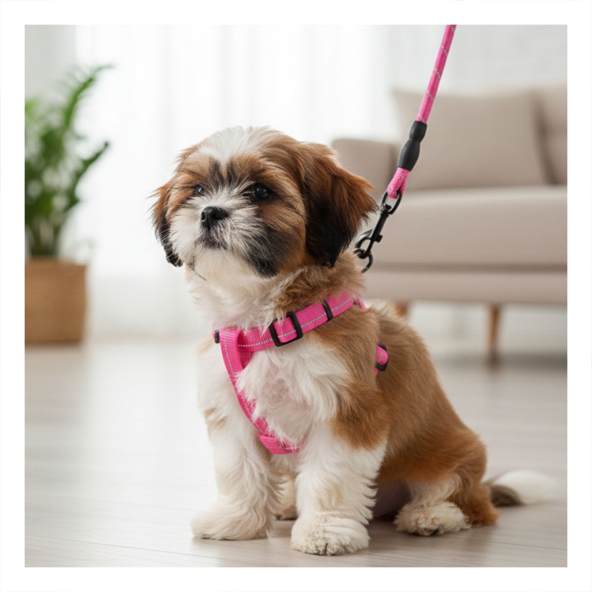 PACK2 CHALECO SUAVE Y RESISTENTE PARA MASCOTAS ACTIVAS 120CM ROSADO YREGALO STICKER - 3
