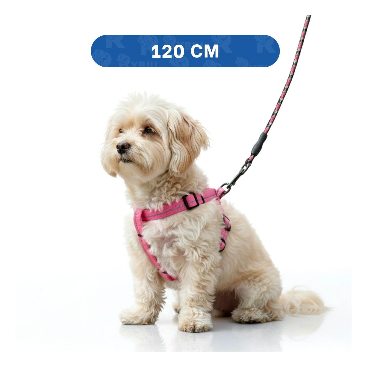 PACK2 CHALECO DE PASEO COMODO Y SEGURO PARA MASCOTAS 120CM ROSADO - 4
