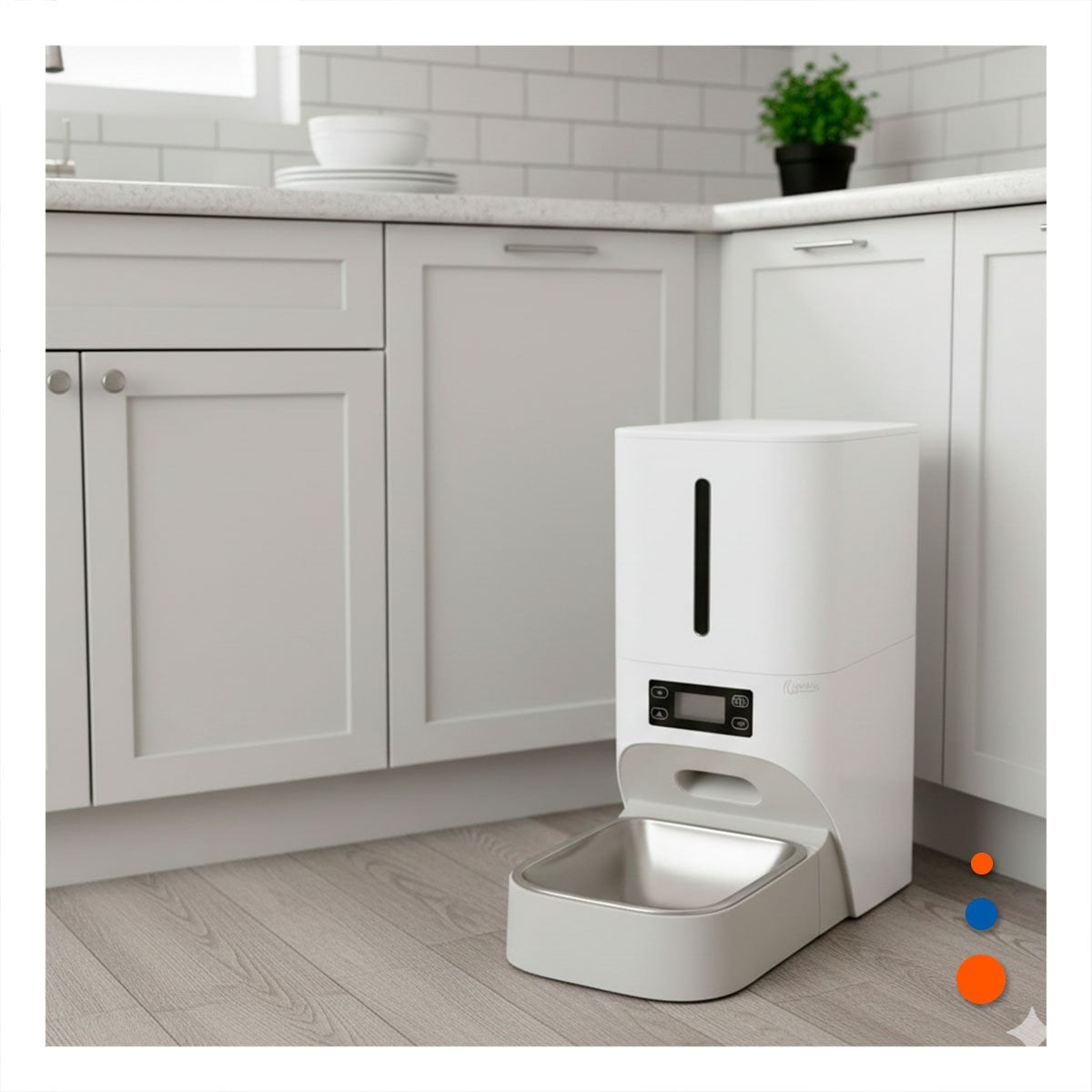 ALIMENTADOR AUTOMATICO PARA MASCOTA BLANCO CON SISTEMA PRACTICO YREGALO STICKER - 3
