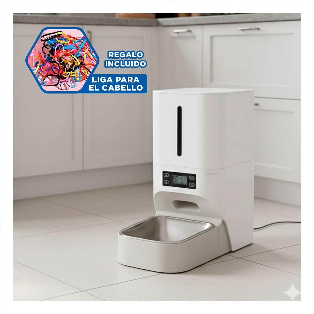 EQUIPO AUTOMATICO DE ALIMENTACION PARA MASCOTA BLANCO MODERNO Y FUNCIONAL YLIGAS REGALO - 2