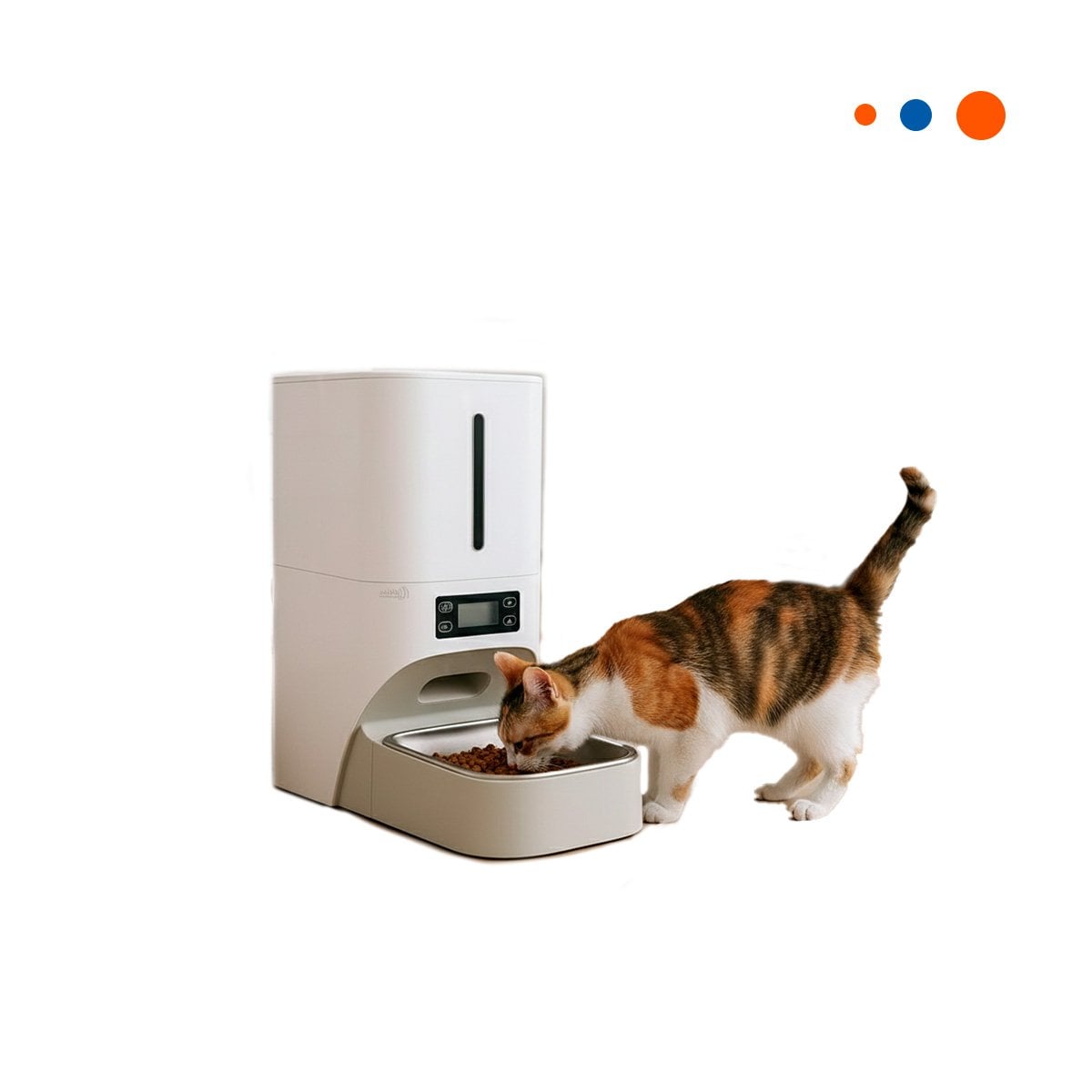 PACK2 DISPENSADOR DIGITAL DE ALIMENTO PARA MASCOTA BLANCO FUNCIONAL YREGALO STICKER - 2