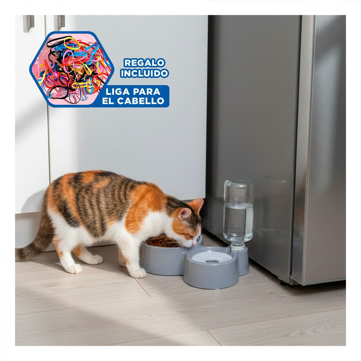 ESTACION DE COMIDA 2 EN 1 CON OREJITAS PARA MASCOTA USO DIARIO EN HOGAR PLOMO YLIGAS REGALO - 2