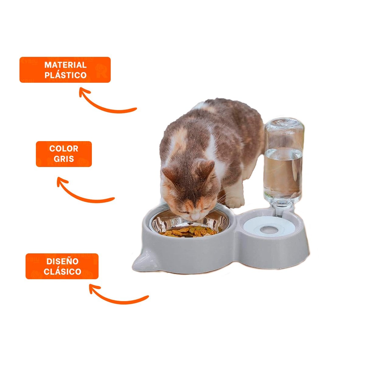 SISTEMA DE ALIMENTACION 2 EN 1 CON OREJITAS PARA MASCOTA EN CASA PLOMO YSTICKY - 5