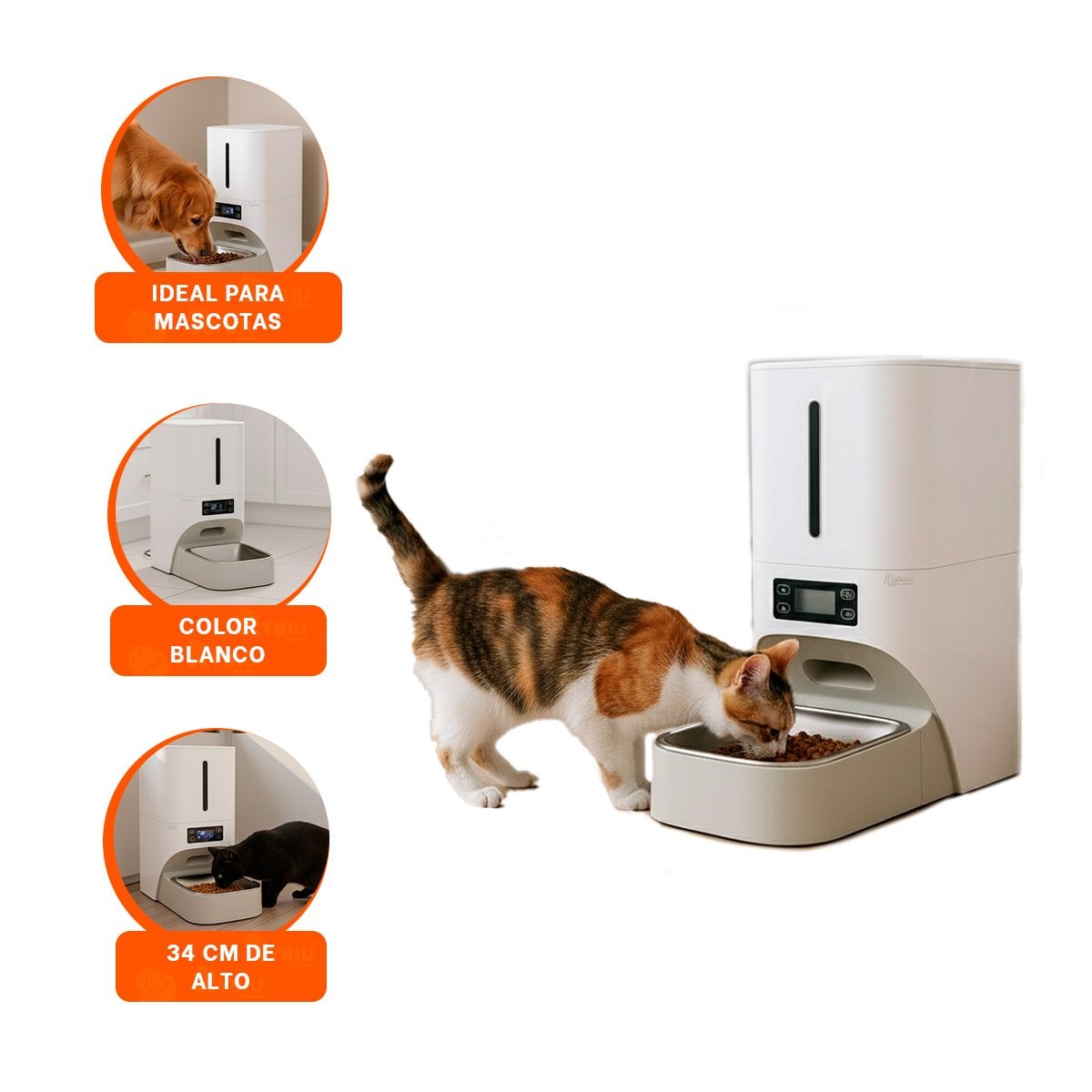 DOSIFICADOR AUTOMATICO DE COMIDA PARA PERRO BLANCO FUNCIONAL Y SEGURO YPAPEL REGALO - 5