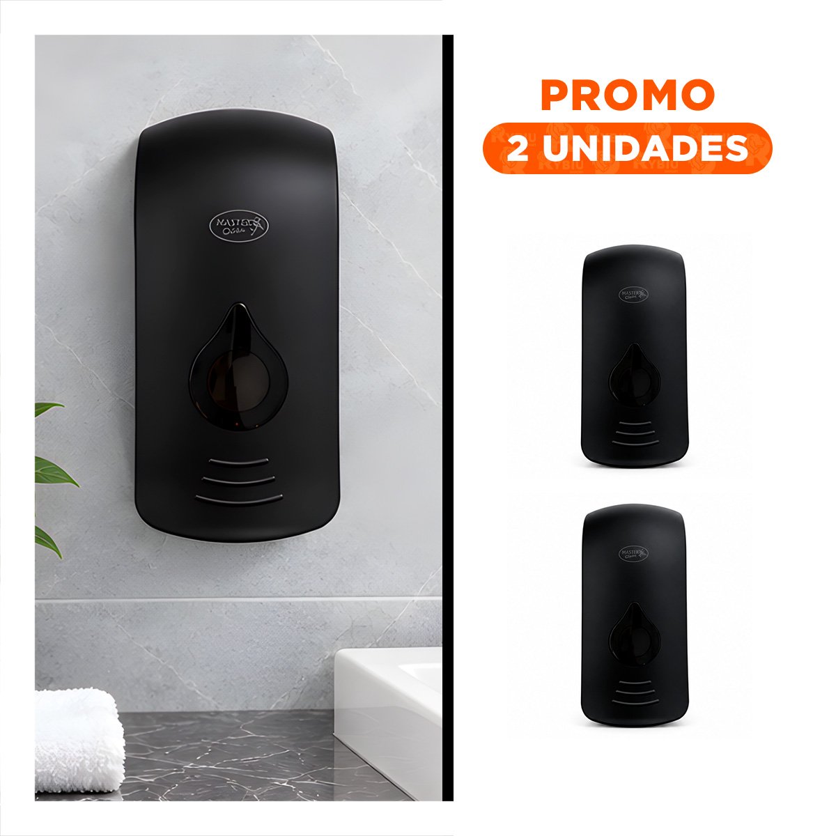 PACK2 ELEGANTE DISPENSADOR DE JABON LIQUIDO DE PARED NEGRO PARA BANO Y EL HOGAR YREGALO STICKER - 1