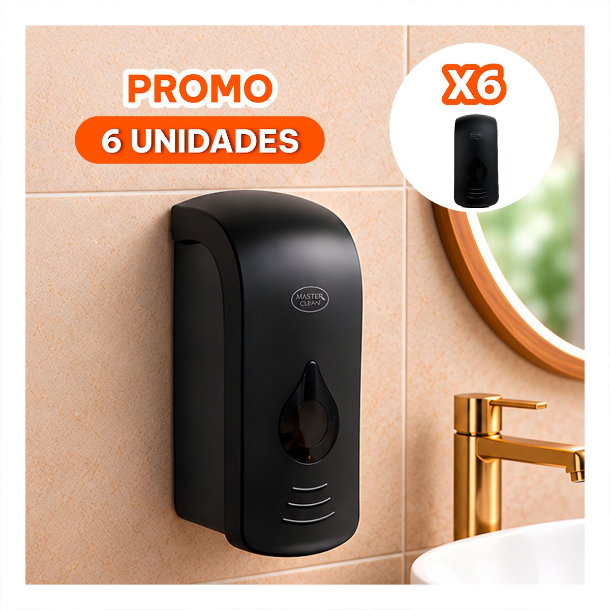 PACK6 RESISTENTE DISPENSADOR DE LIQUIDOS DE PARED NEGRO PARA COCINA Y EL HOGAR YREGALO STICKER - 1