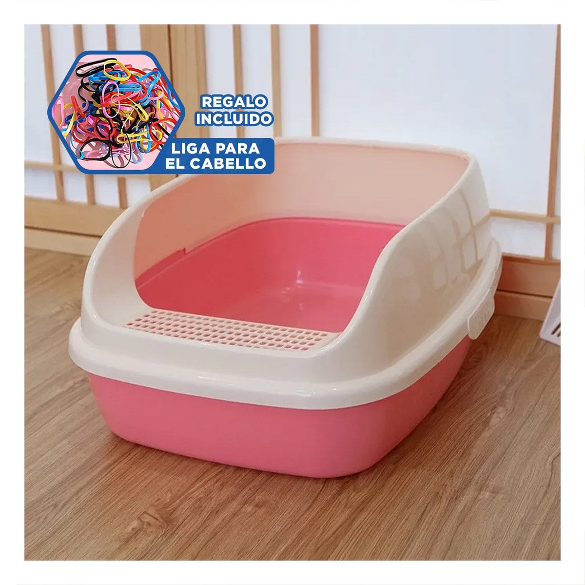 ARENERO COMPACTO CON PALA LADOS SEMI ALTOS Y COMODO 49,5X24X39CM ROSADO YLIGAS REGALO - 2