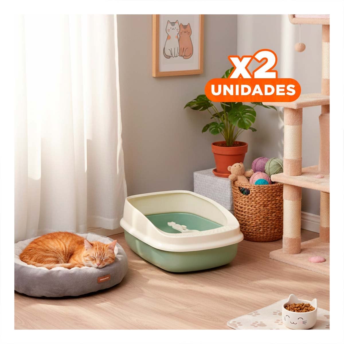 PACK2 BANDEJA SANITARIA SEMI ALTA FACIL DE MANTENER 37,7X50X21CM ROSADO YPAPEL REGALO - 1