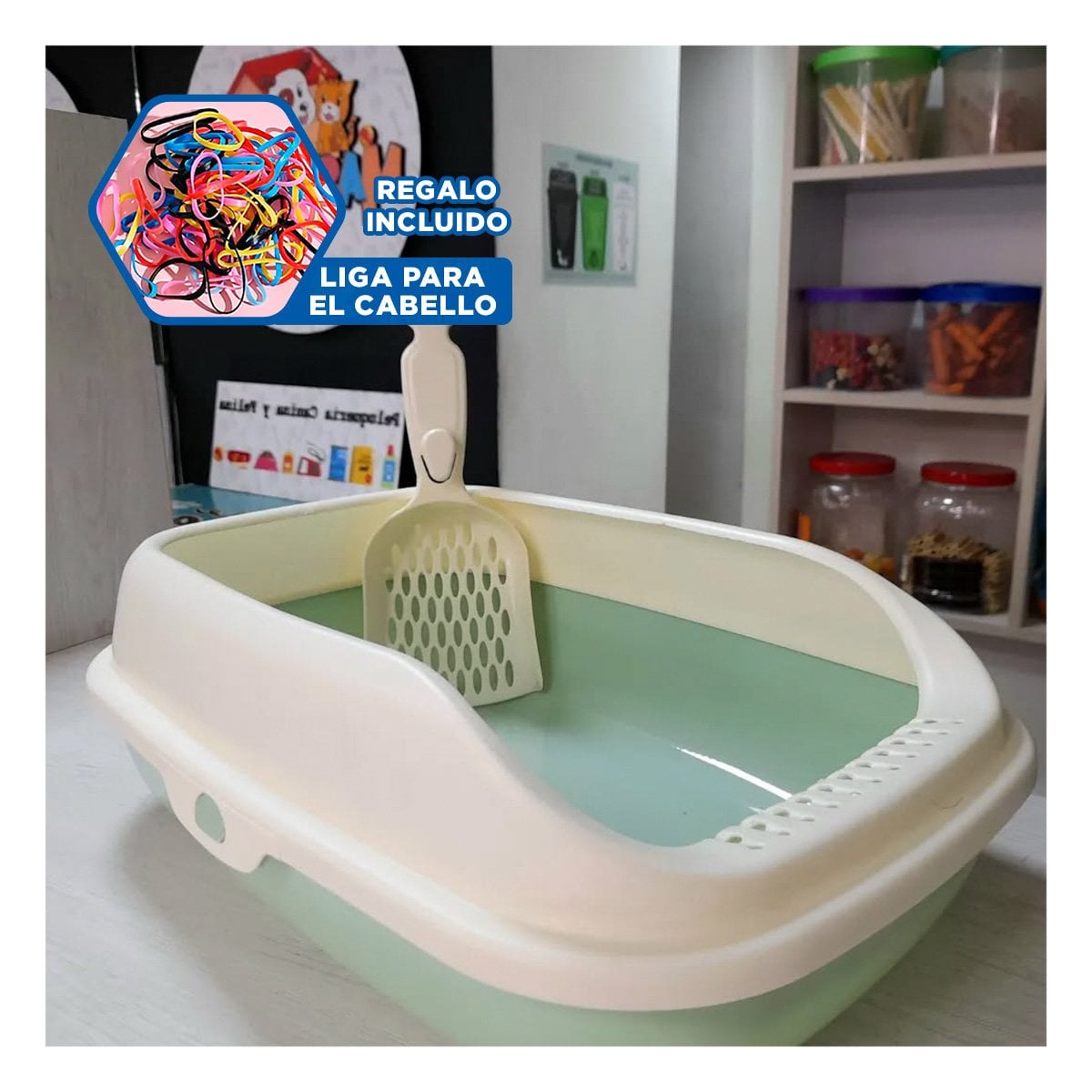 CAJA DE ARENA ESPACIOSA QUE GARANTIZA LIMPIEZA 37,7X50X21CM ROSADO YLIGAS REGALO - 2