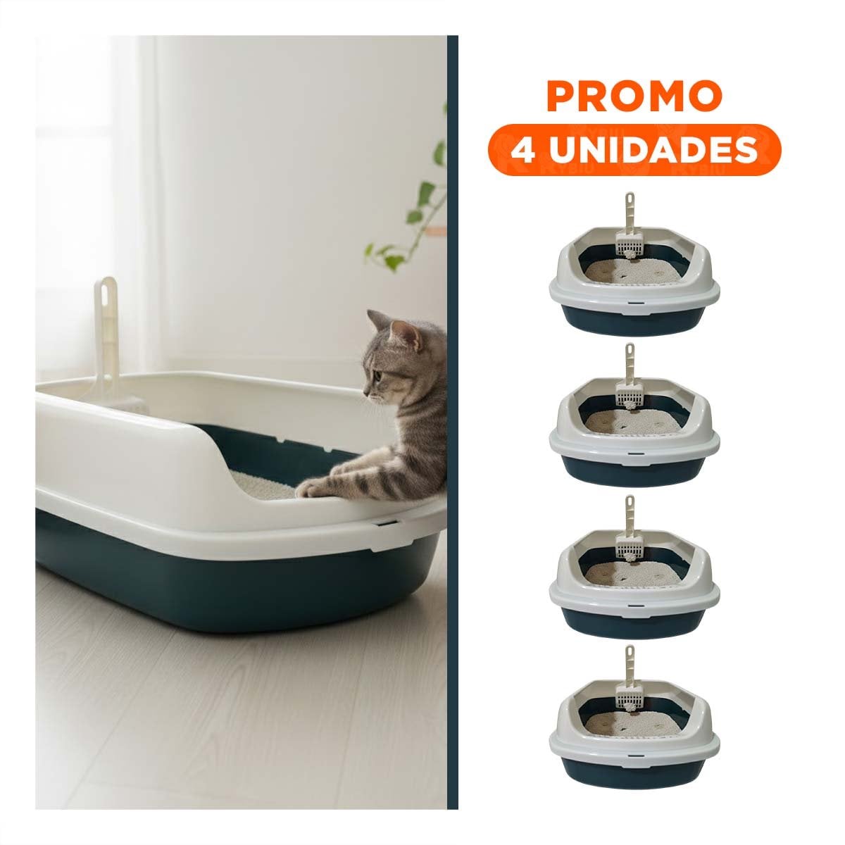 PACK4 ESPACIO ABIERTO PLASTICO Y MODERNO 41,5X15X29CM VERDE OSCURO - 1
