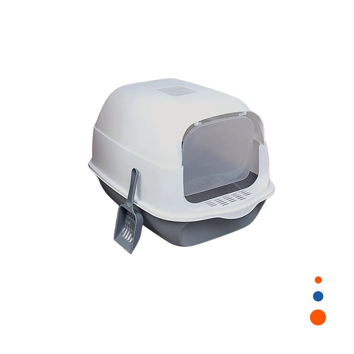 PACK4 GABINETE SANITARIO ABIERTO Y CERRADO 2 EN 1 PARA GATO PLOMO PRACTICO YPAPEL REGALO - 3